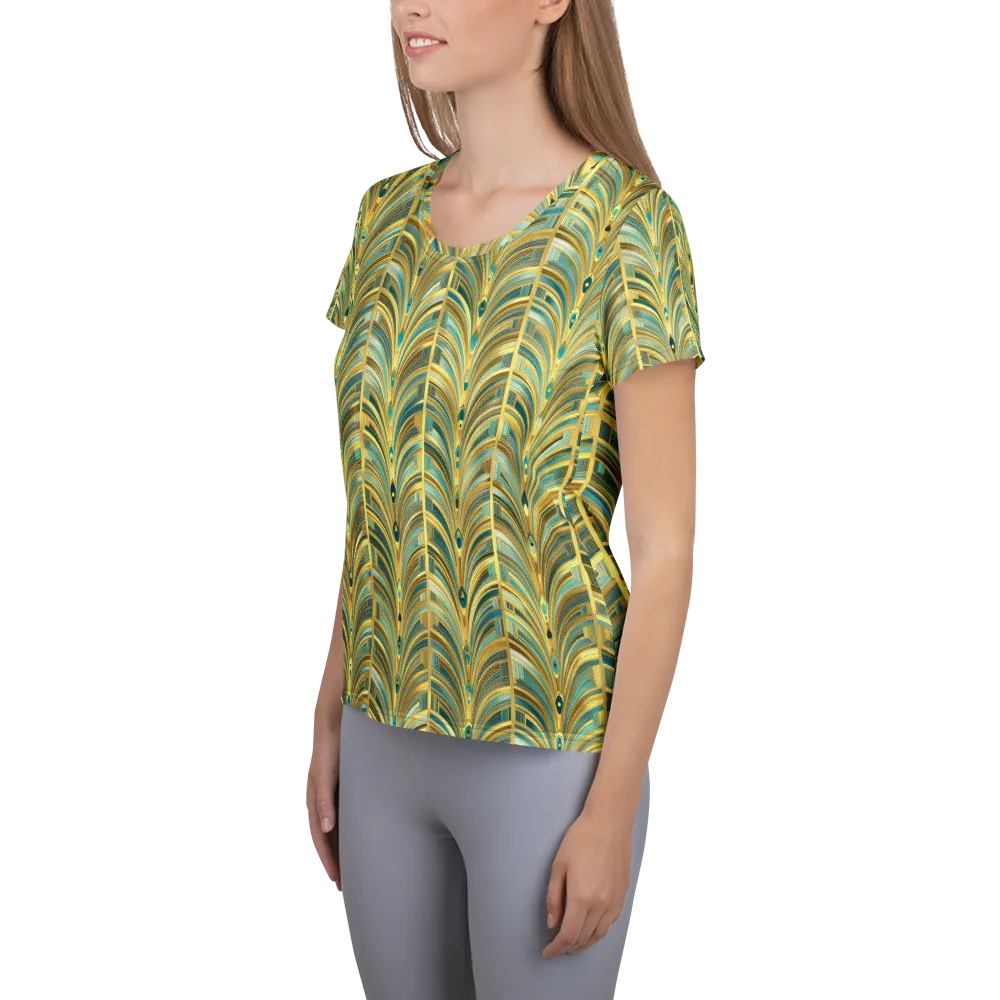 Gilded Plume on Women's Athletic T-Shirt — Left
