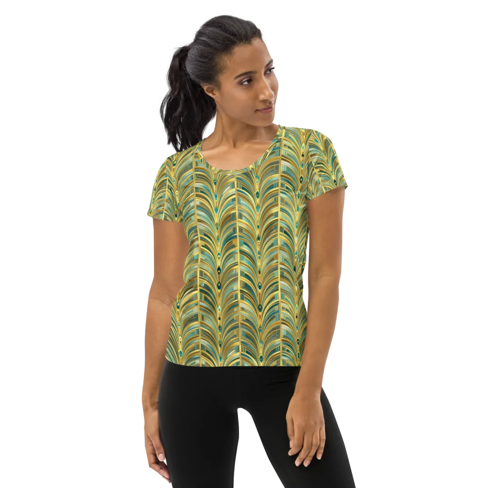 Gilded Plume on Women's Athletic T-Shirt — Front