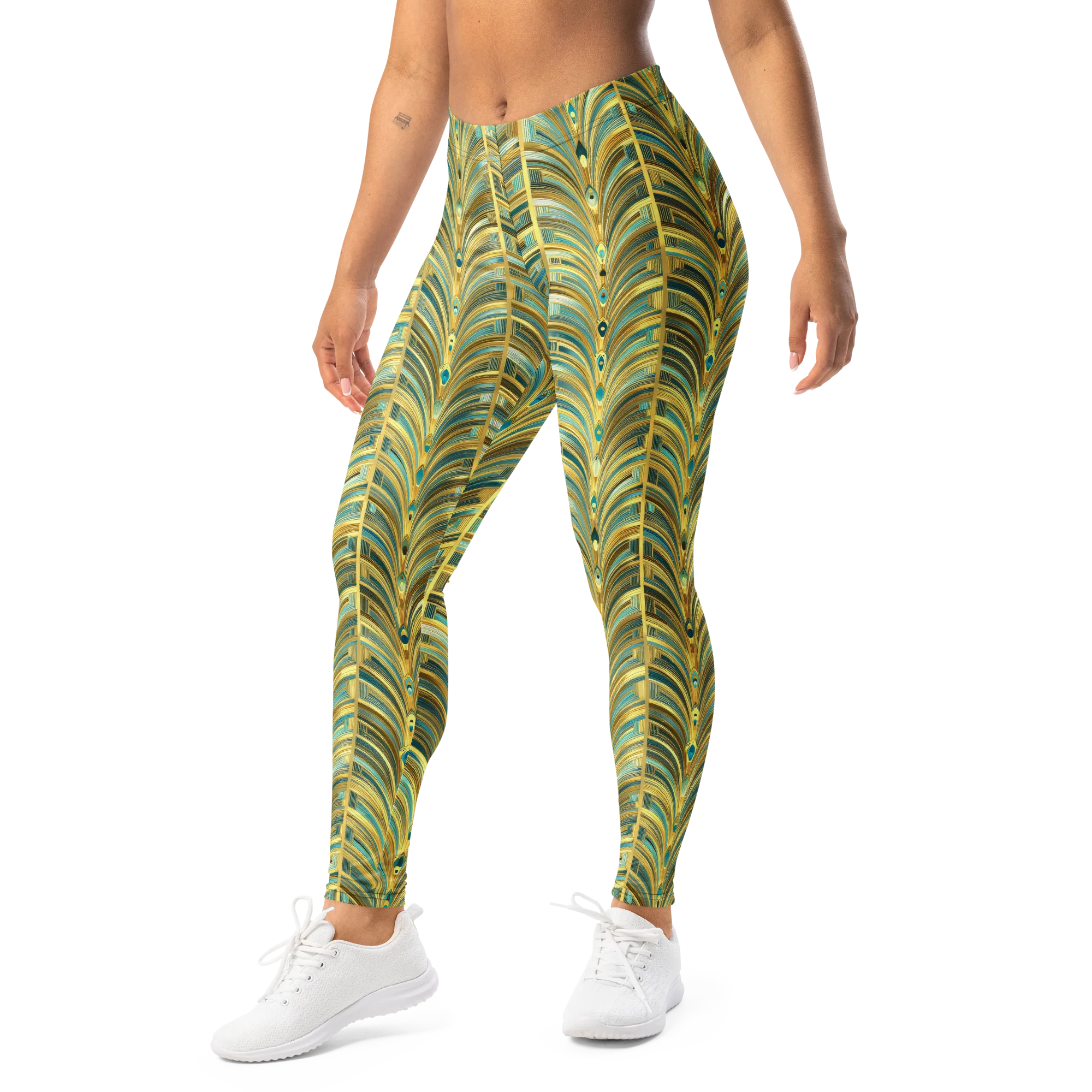 Gilded Plume on Leggings — Left Front