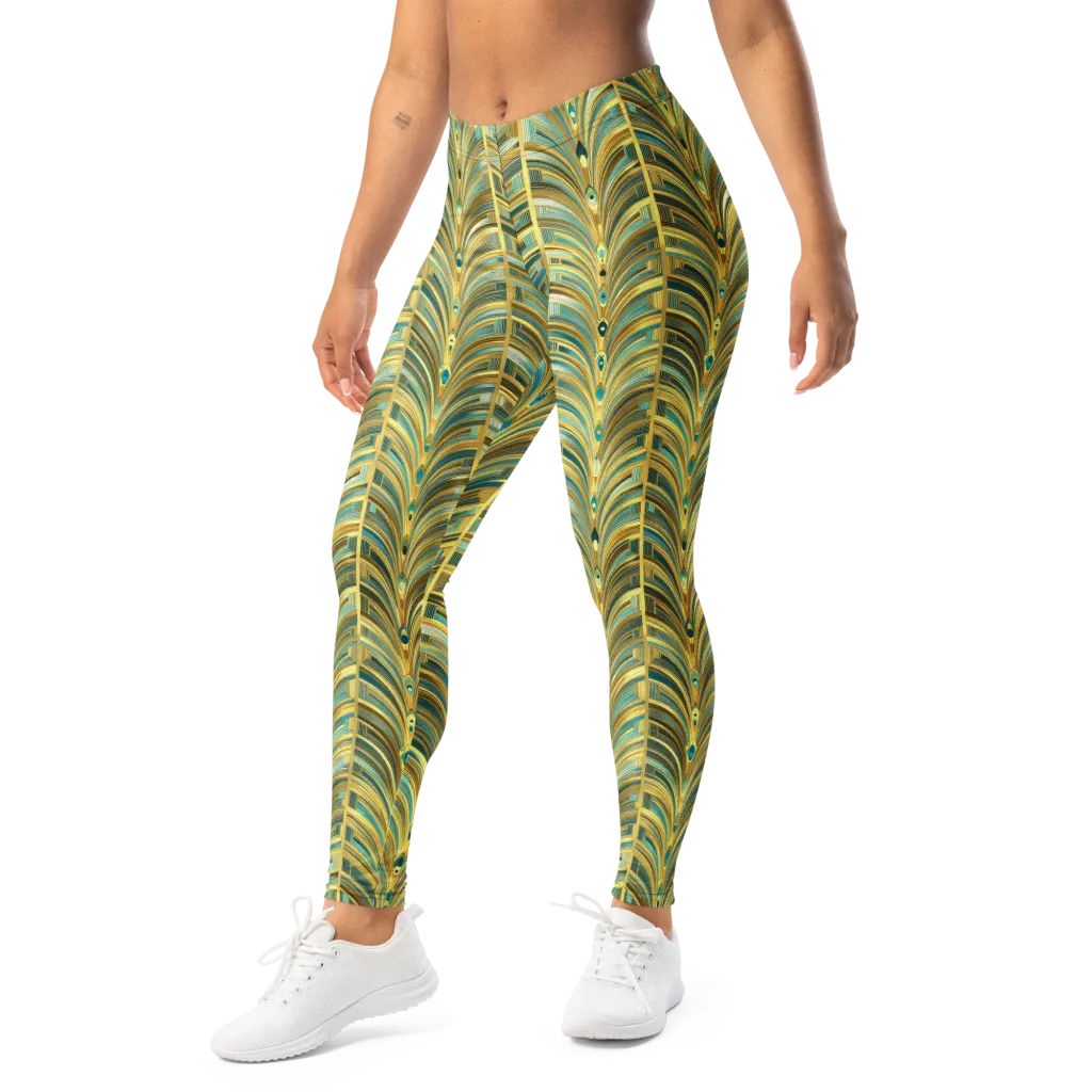 Gilded Plume on Leggings — Left Front