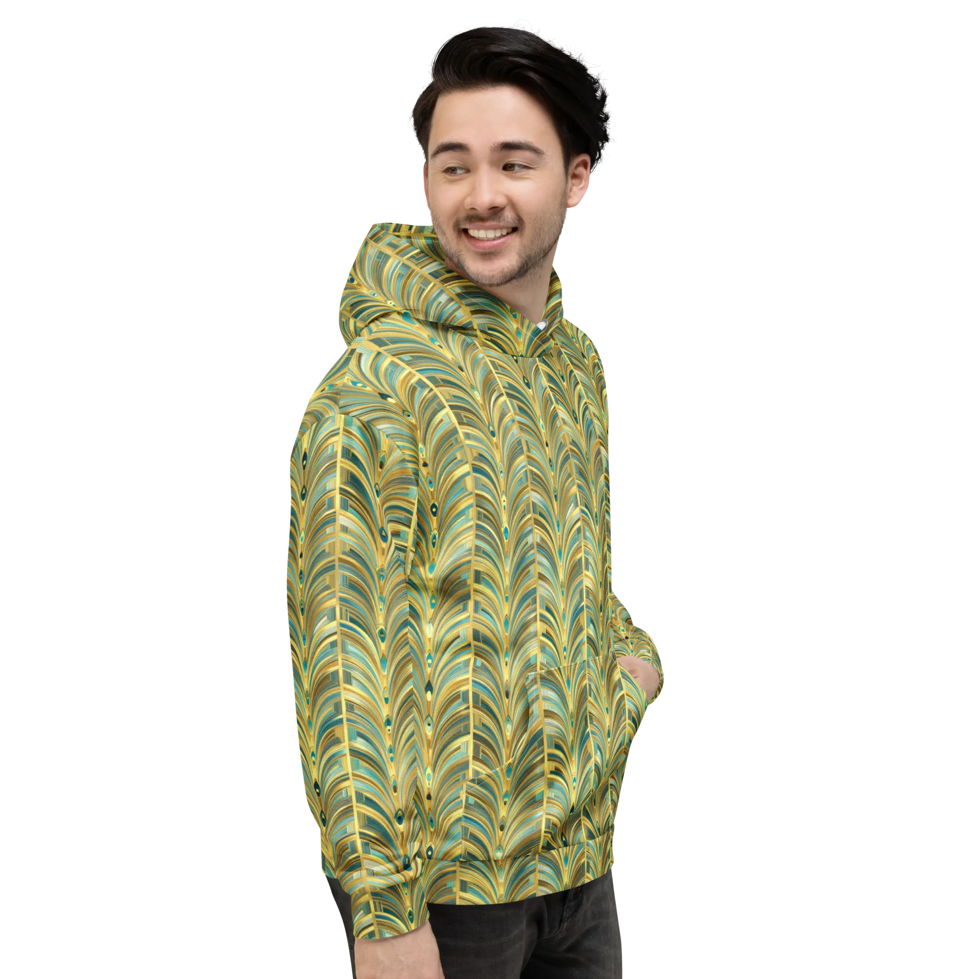 Gilded Plume on Hoodie — Right