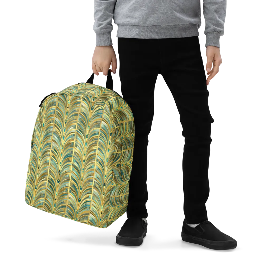 Gilded Plume on Minimalist Backpack — Zoomed-in