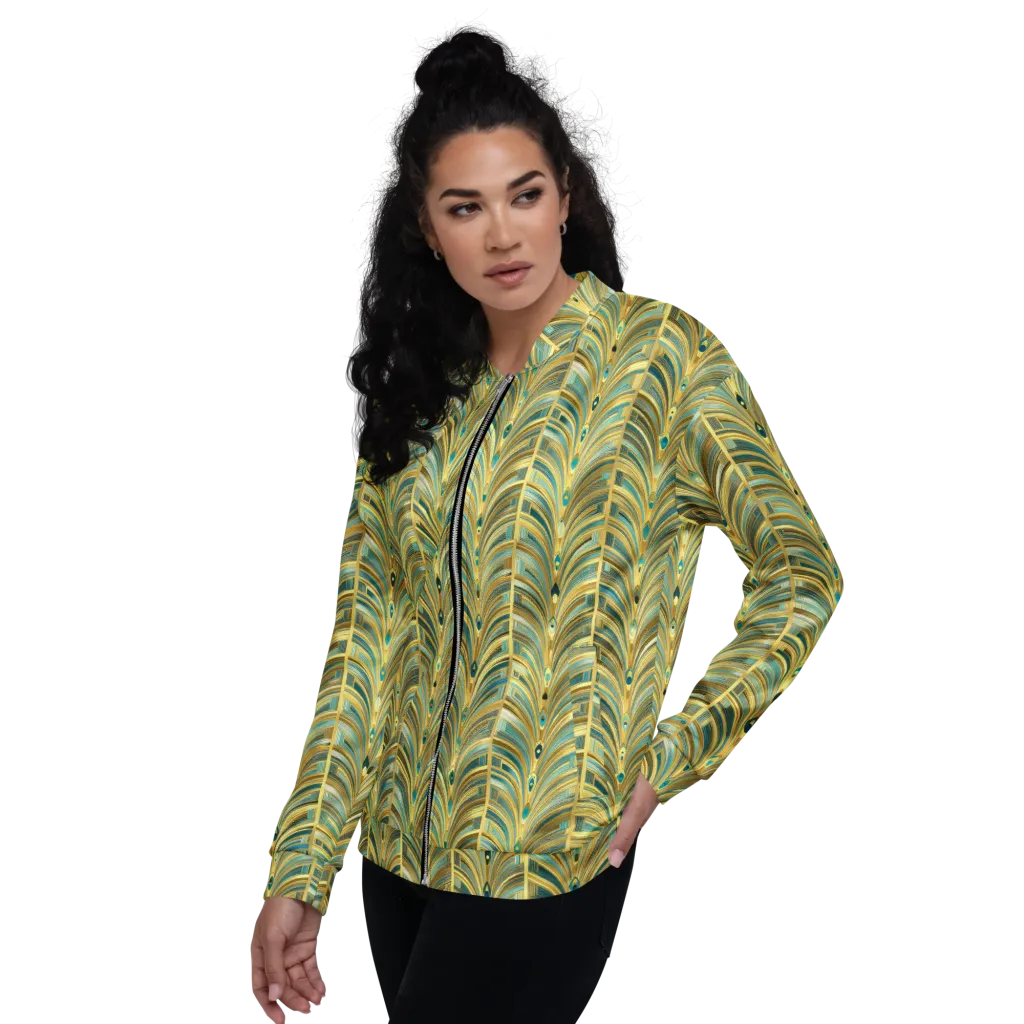 Gilded Plume on Bomber Jacket — Left