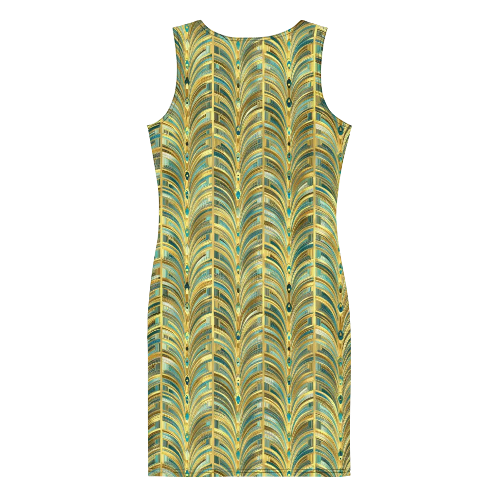 Gilded Plume on Bodycon Dress — Back