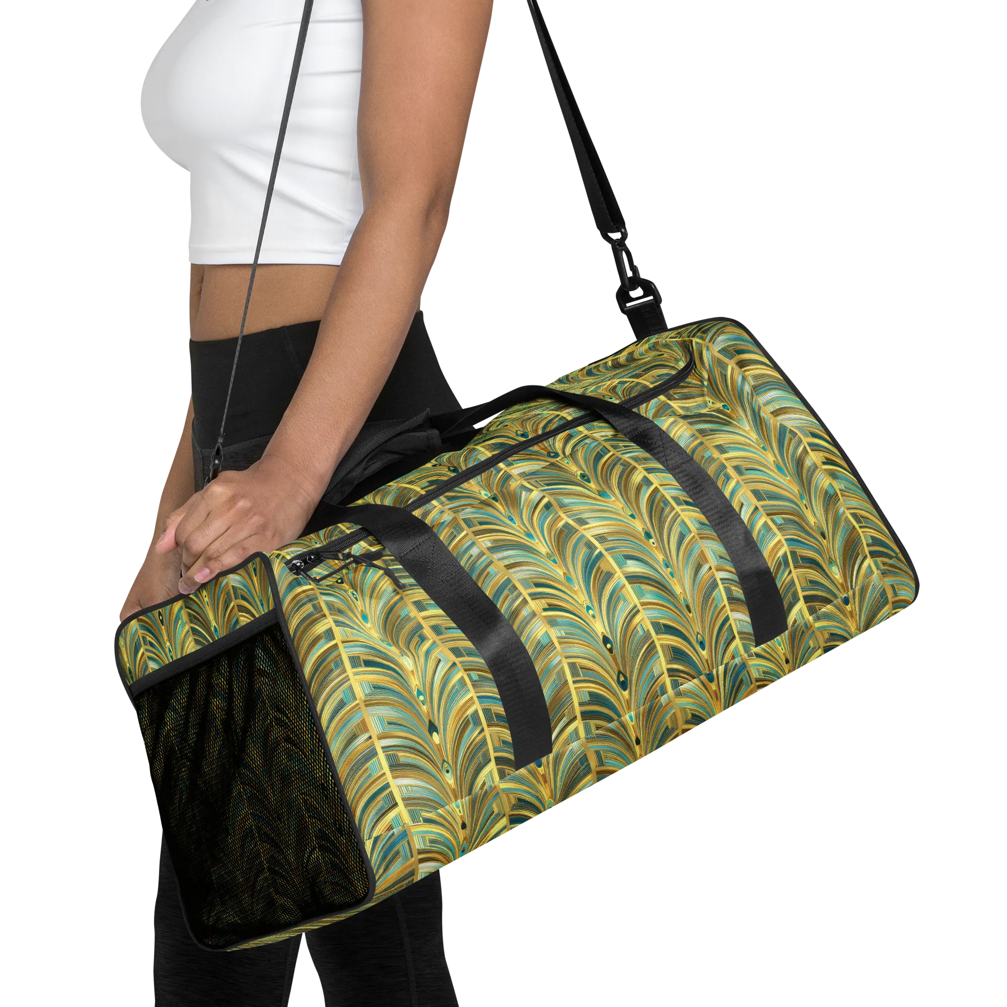 Gilded Plume on Duffle Bag — Front