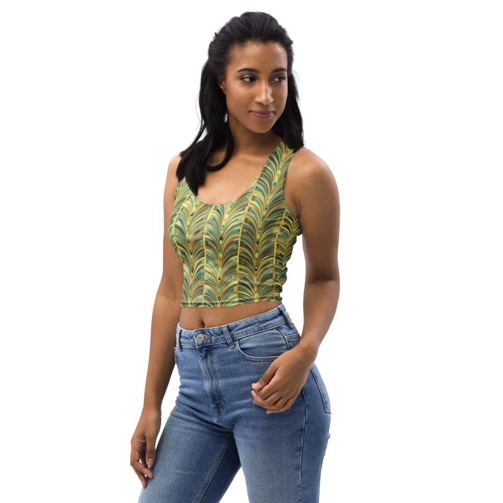 Gilded Plume on Crop Top — Left Front