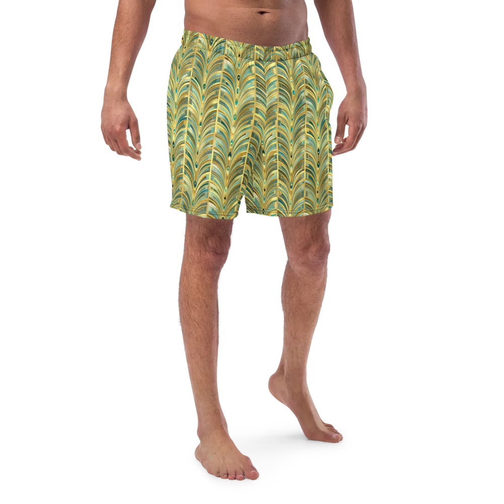 Gilded Plume on Swim Trunks — Front