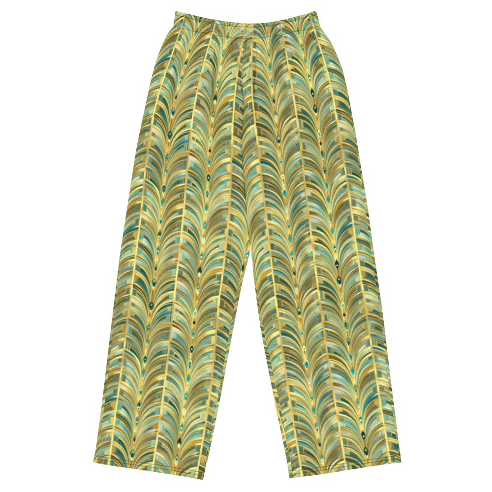 Gilded Plume on Wide-Leg Pants — Front
