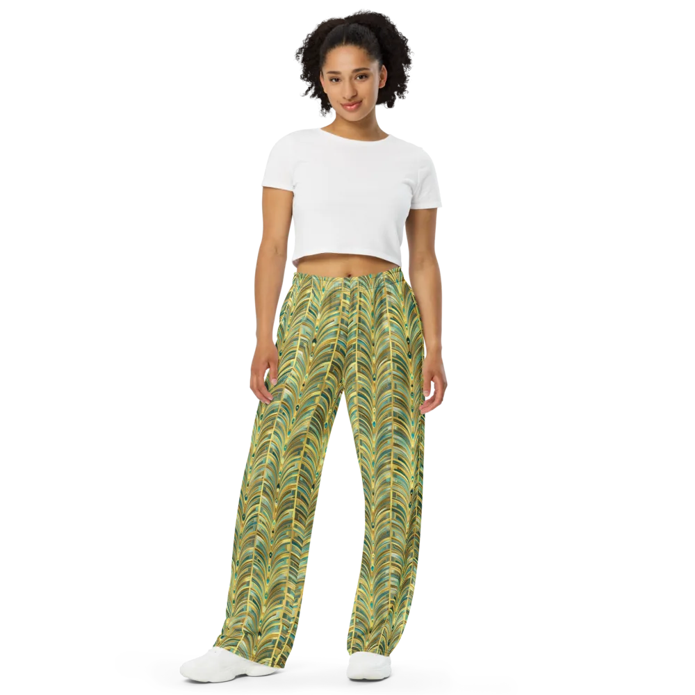 Gilded Plume on Wide-Leg Pants — Front