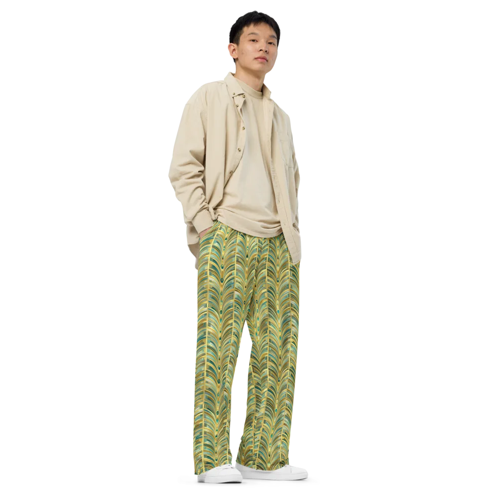 Gilded Plume on Wide-Leg Pants — Right Front