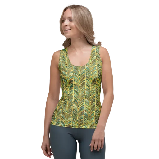 Gilded Plume on a Women's Tank Top