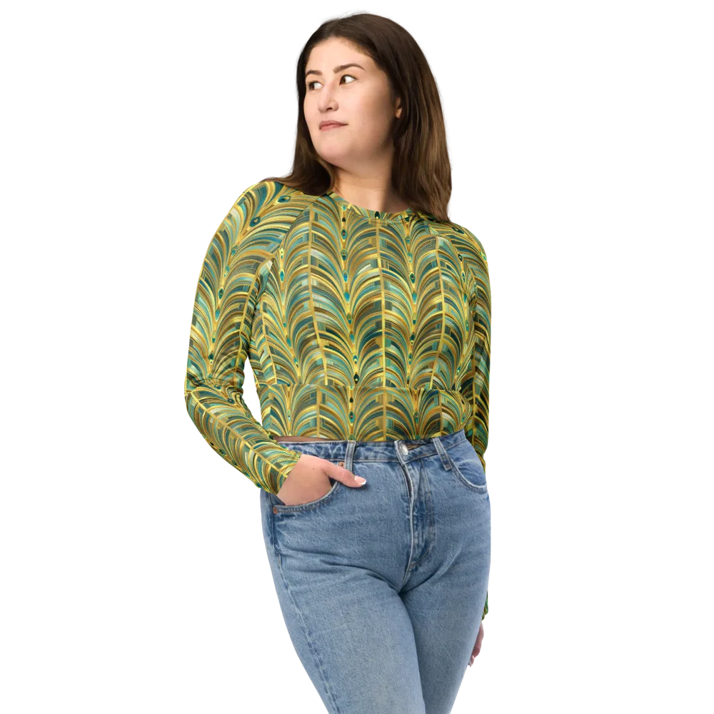 Gilded Plume on Long Sleeve Crop Top — Front