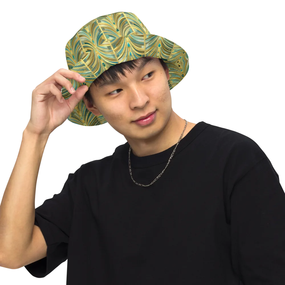 Gilded Plume on Reversible Bucket Hat — Front Inside