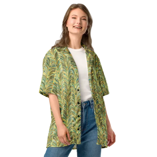 Gilded Plume on a Button Shirt
