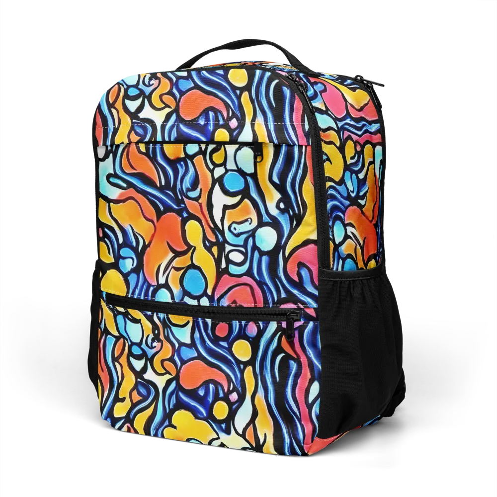 Kinetic Stained Glass on Utility Backpack — Left Front