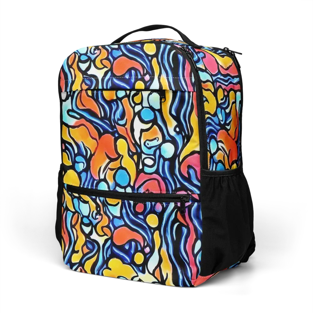 Kinetic Stained Glass on Utility Backpack — Left Front