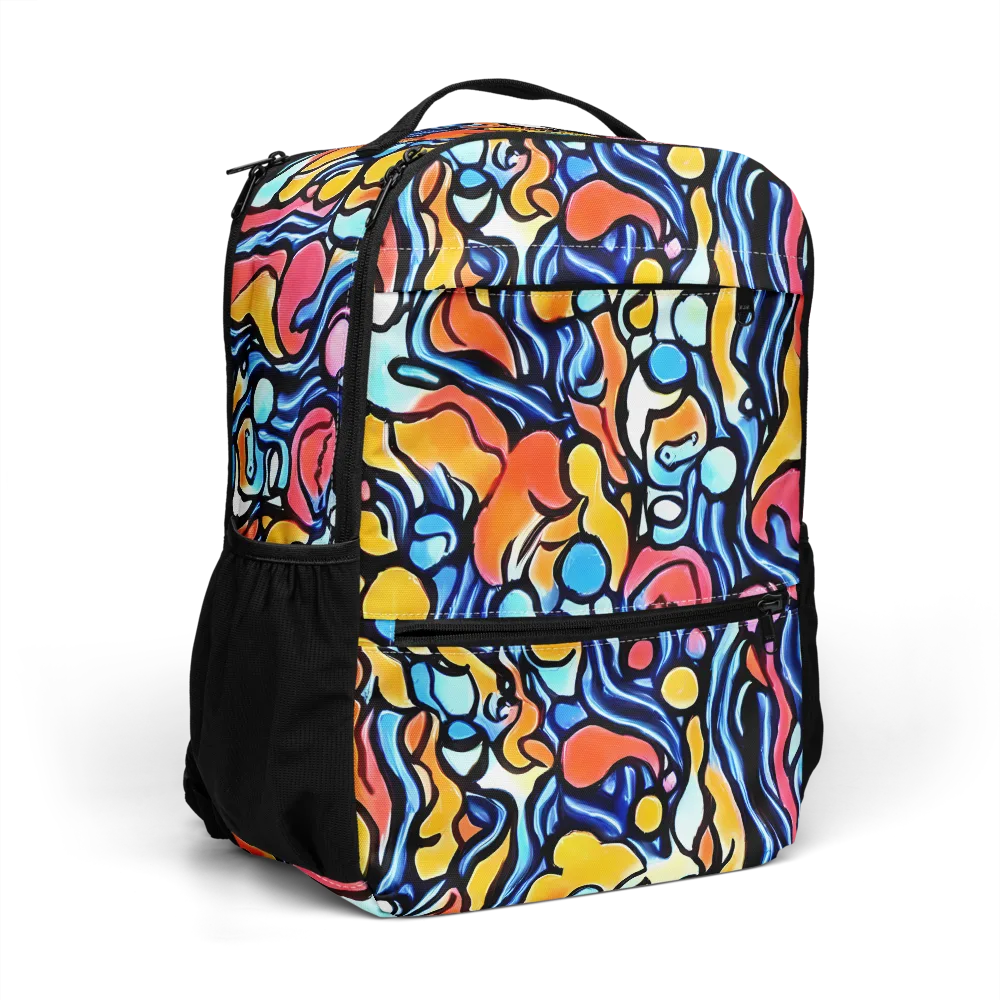 Kinetic Stained Glass on Utility Backpack — Right Front