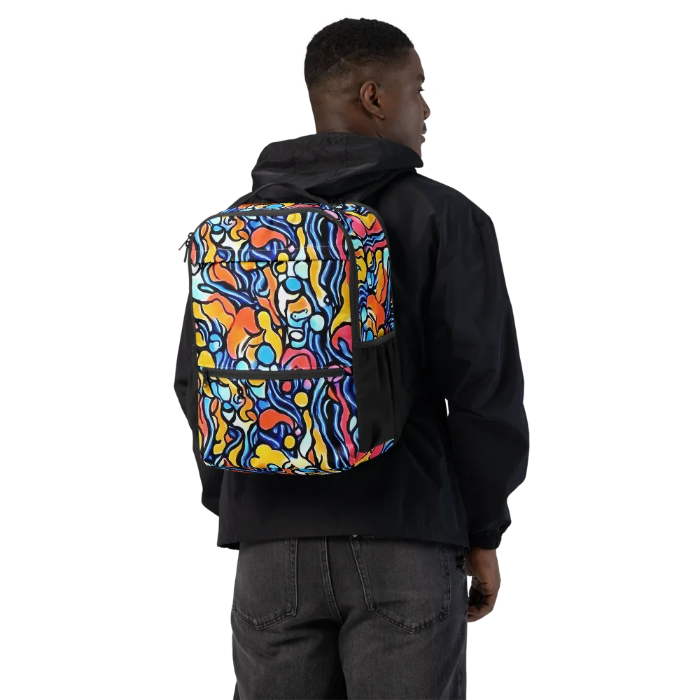 Kinetic Stained Glass on Utility Backpack — Back