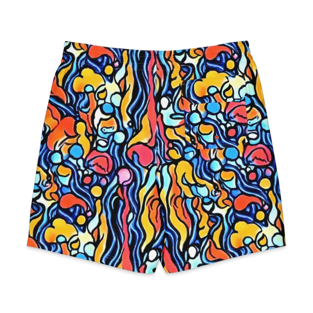 Kinetic Stained Glass on Men's Board Shorts — Back