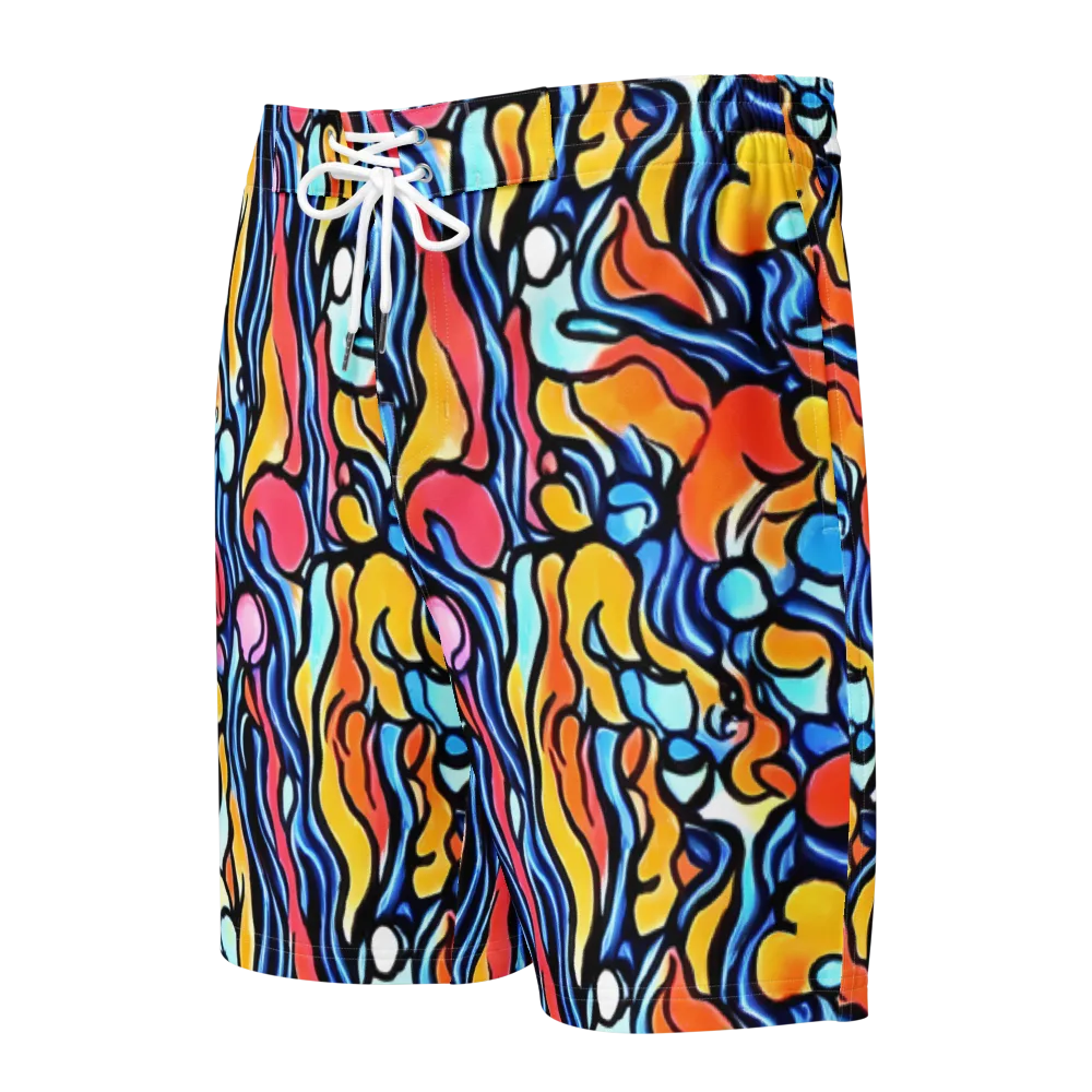 Kinetic Stained Glass on Men's Board Shorts — Front