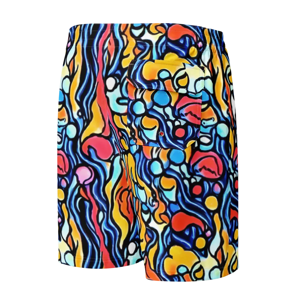 Kinetic Stained Glass on Men's Board Shorts — Back