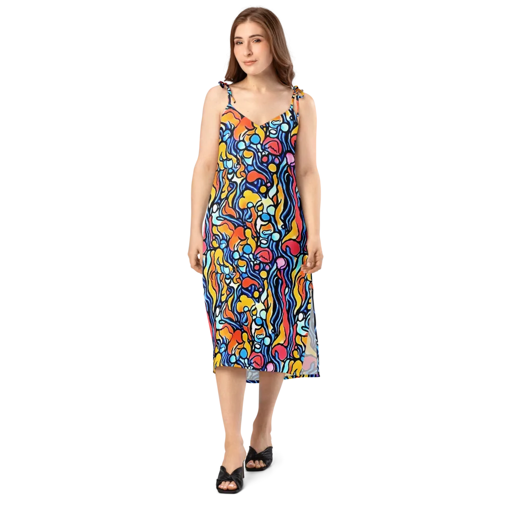 Kinetic Stained Glass on Slip Dress — Front