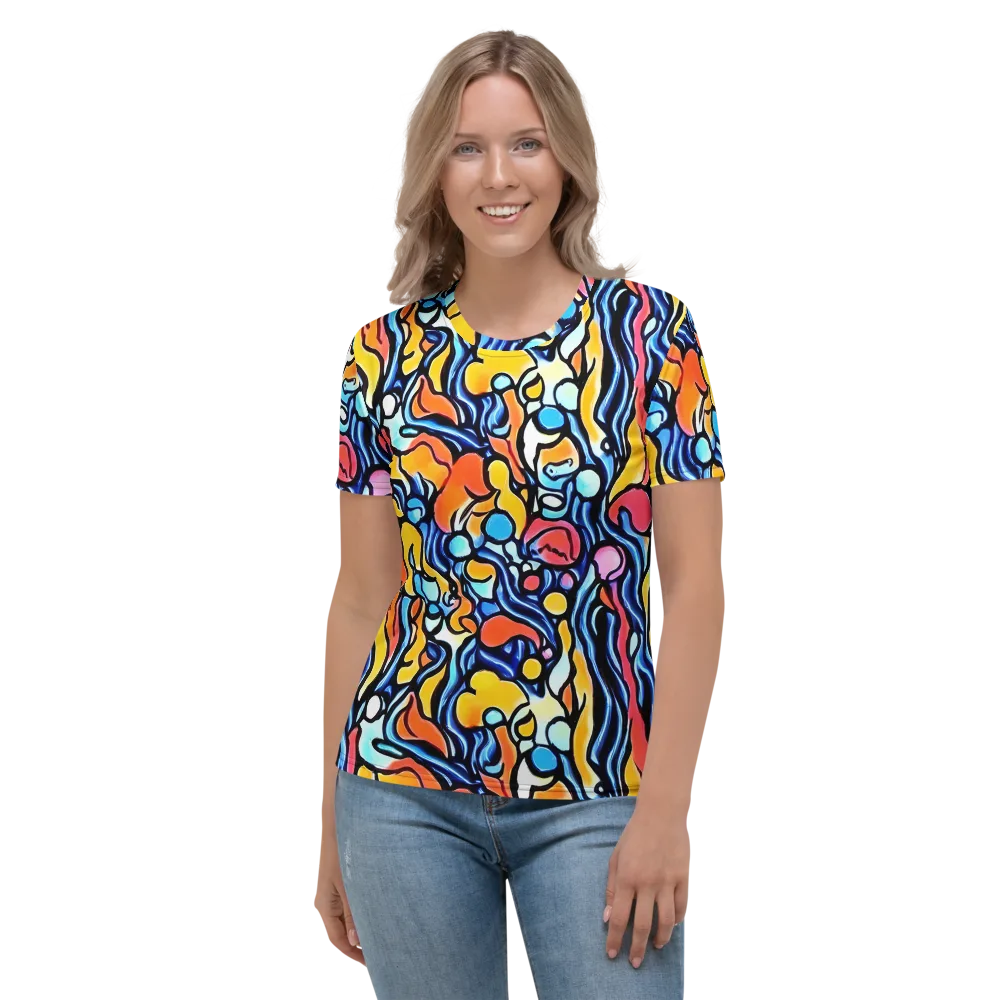Kinetic Stained Glass on Women's Crew Neck T-Shirt — Front