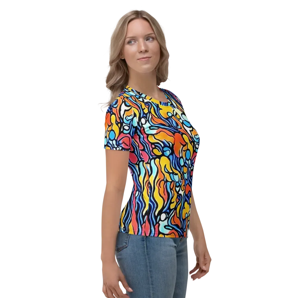 Kinetic Stained Glass on Women's Crew Neck T-Shirt — Right