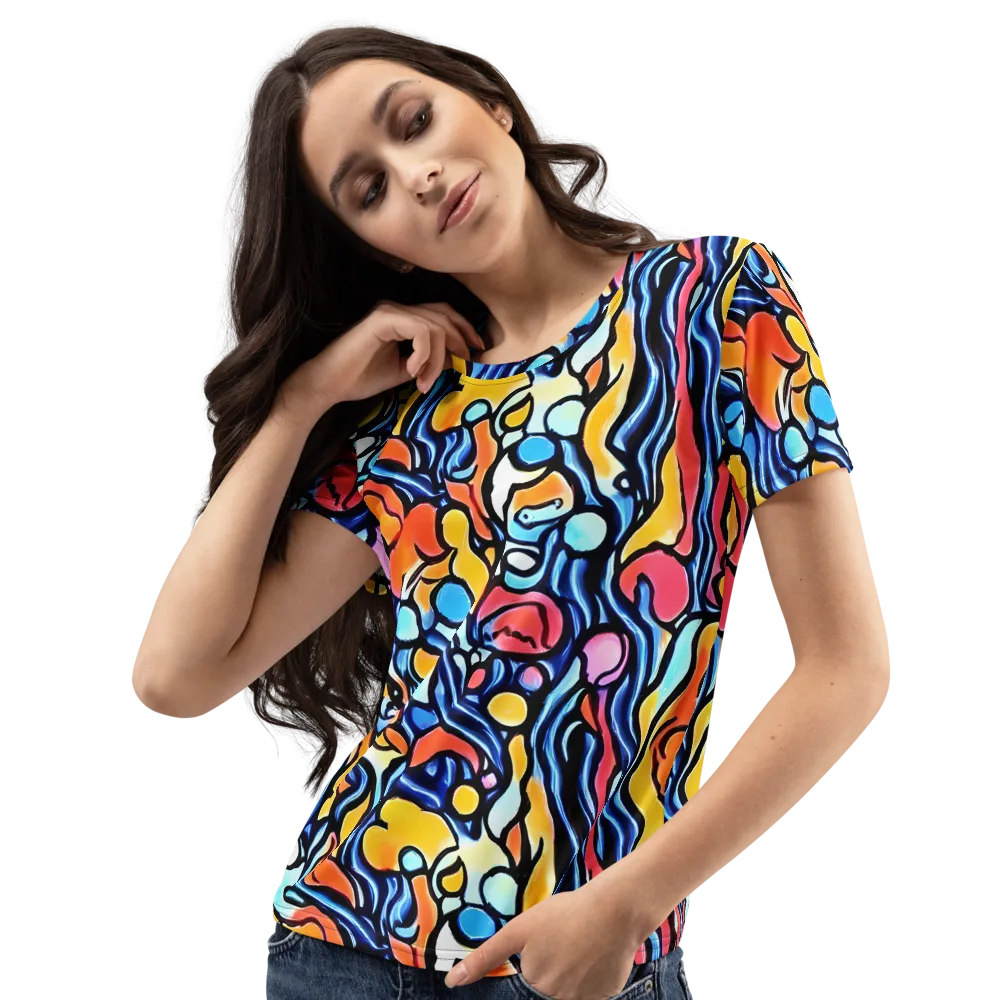Kinetic Stained Glass on Women's Crew Neck T-Shirt — Left Front