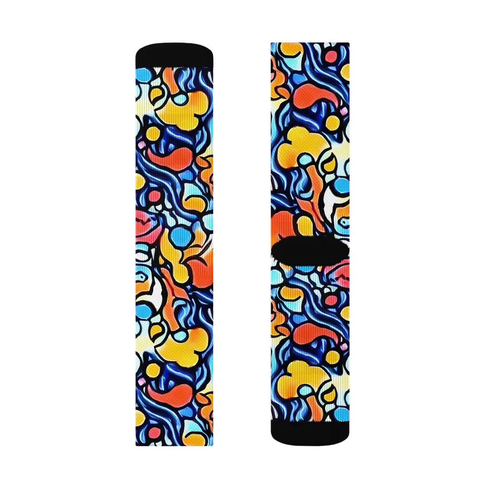 Kinetic Stained Glass on Socks — Left Sock