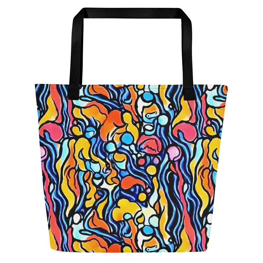 Kinetic Stained Glass on Large Tote Bag W/ Pocket — Front