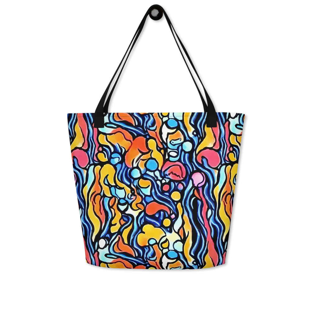 Kinetic Stained Glass on Large Tote Bag W/ Pocket — Front