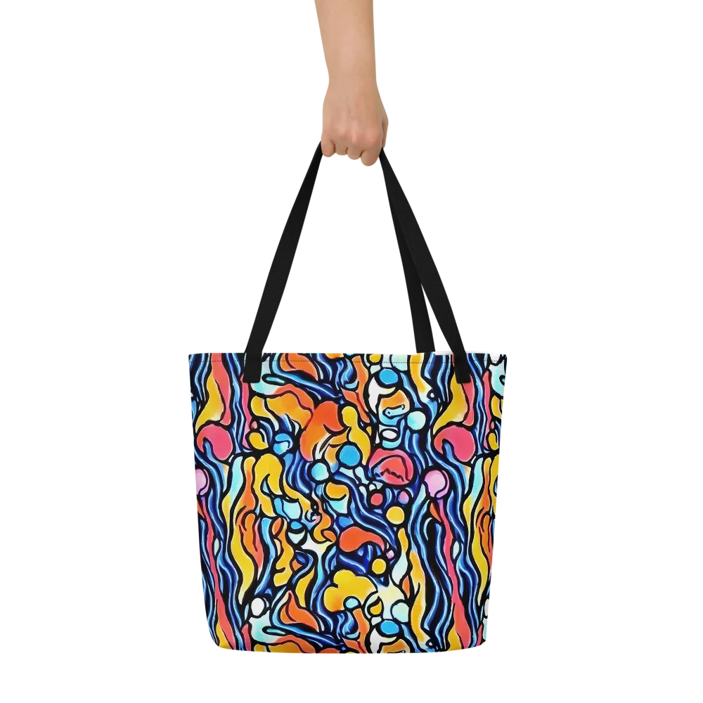 Kinetic Stained Glass on Large Tote Bag W/ Pocket — Front