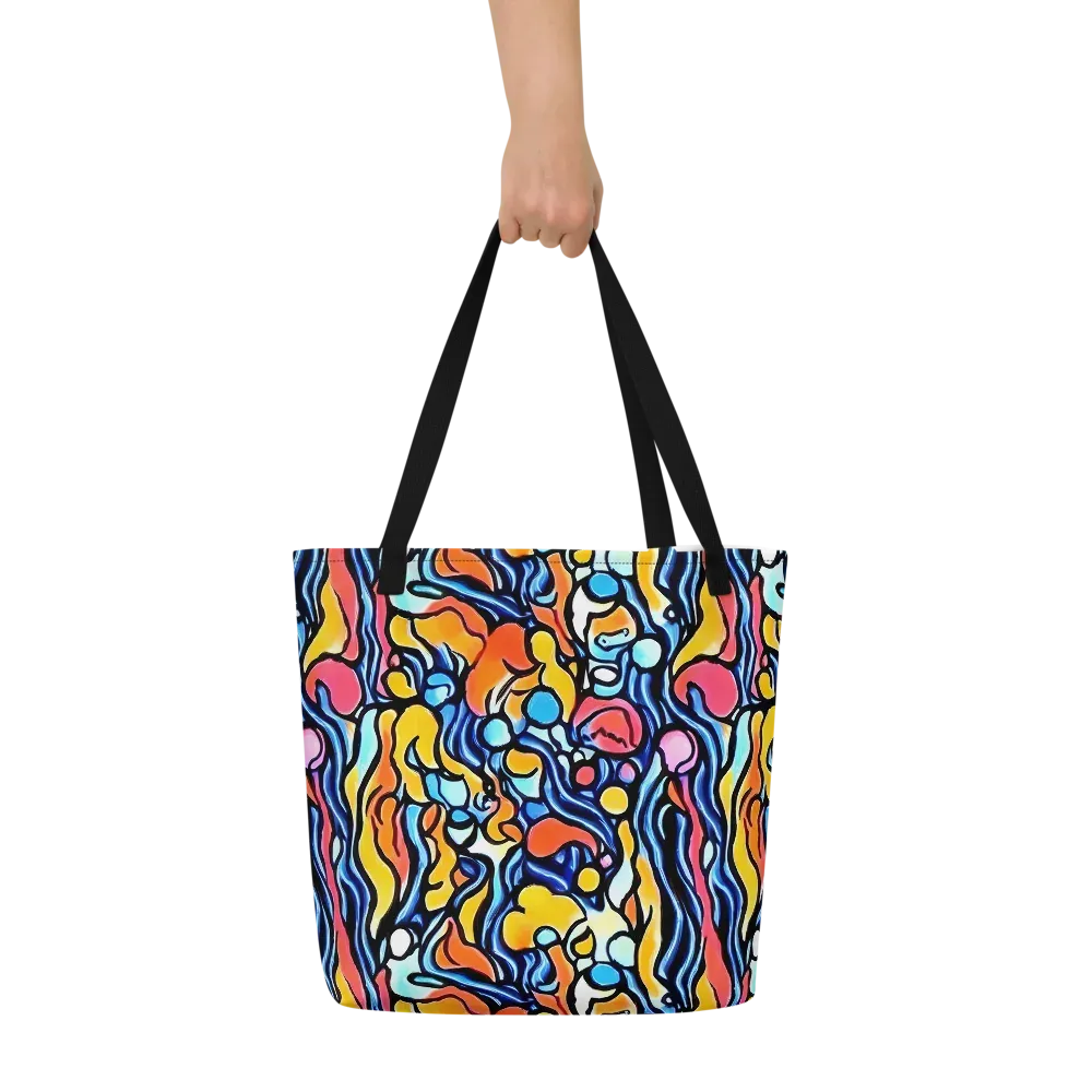 Kinetic Stained Glass on Large Tote Bag W/ Pocket — Front
