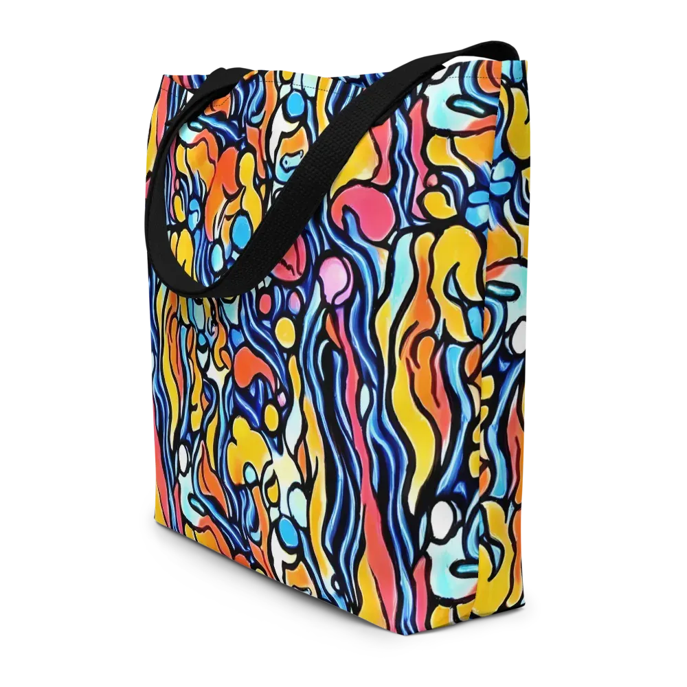 Kinetic Stained Glass on Large Tote Bag W/ Pocket — Front