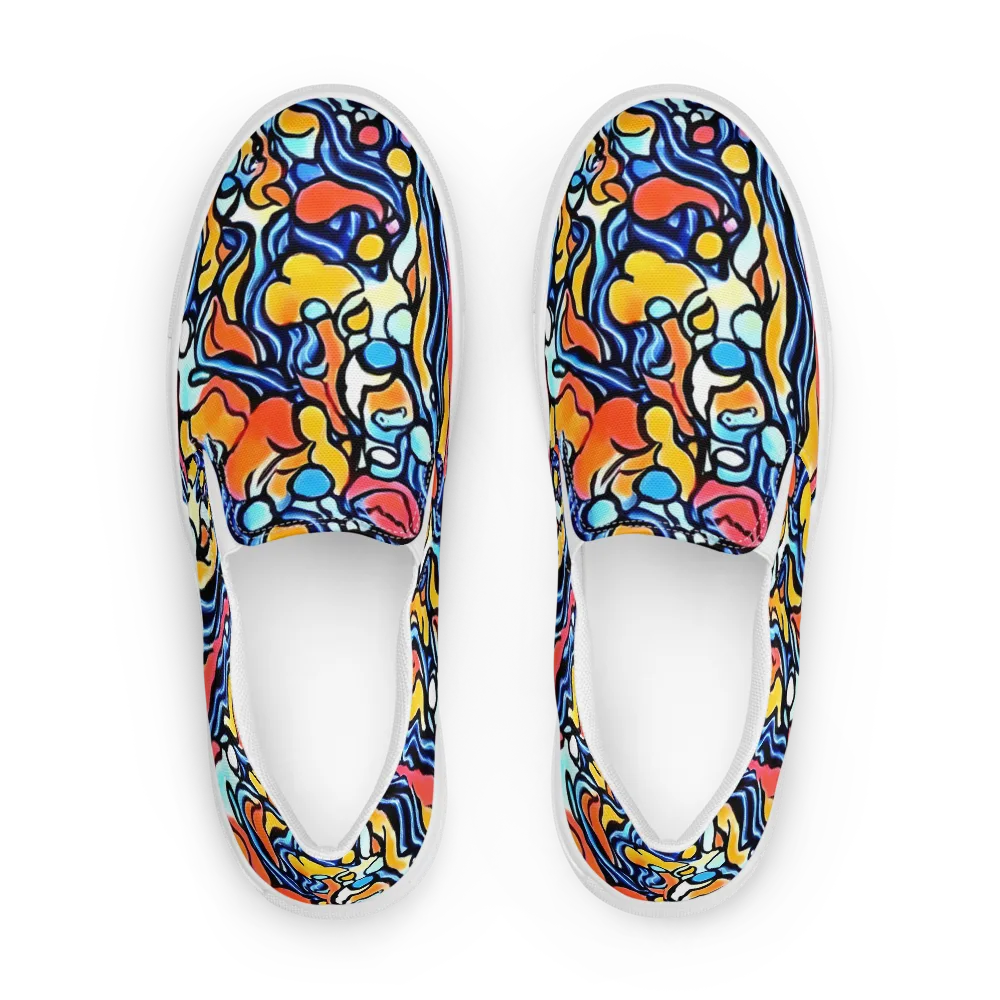 Kinetic Stained Glass on Women's Slip-On Canvas Shoes — Front