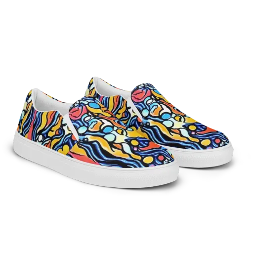 Kinetic Stained Glass on a Women's Slip-On Canvas Shoes