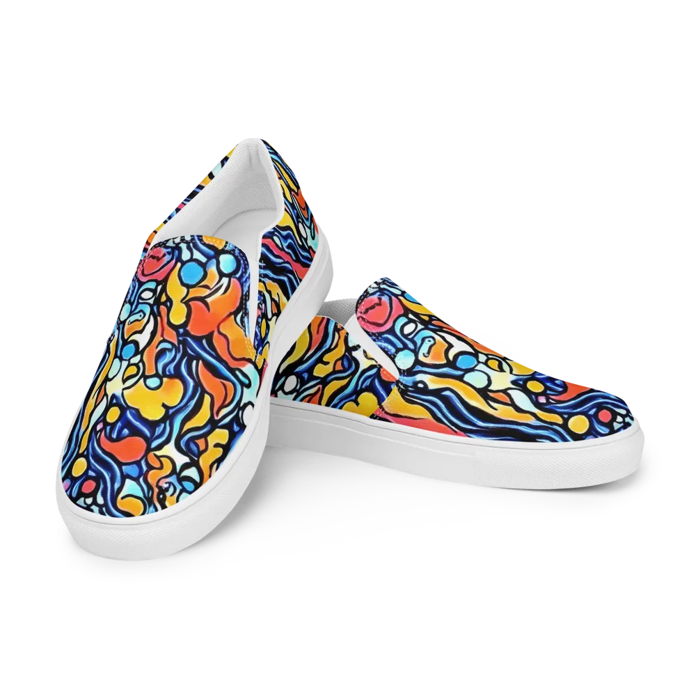 Kinetic Stained Glass on Women's Slip-On Canvas Shoes — Left Front