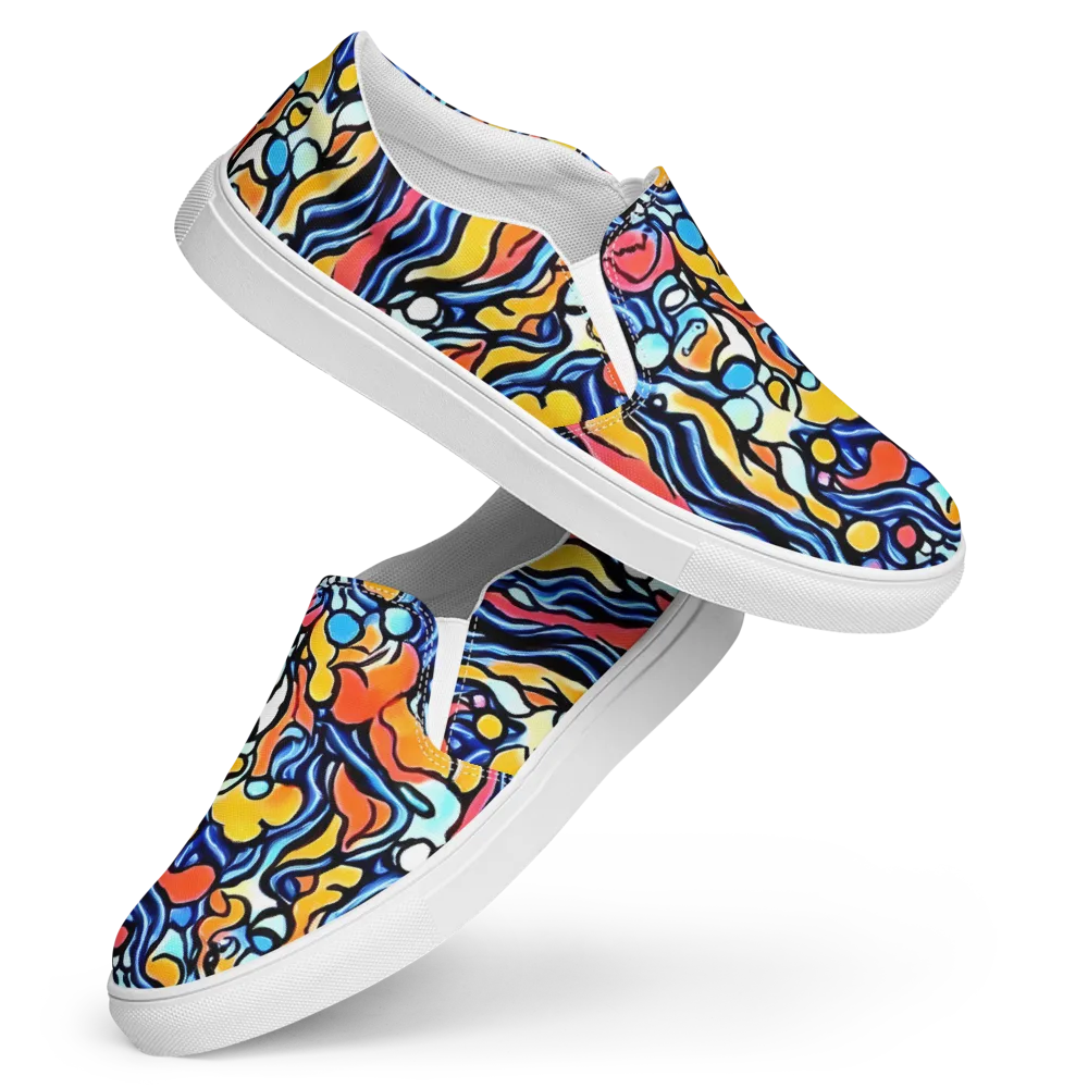 Kinetic Stained Glass on Women's Slip-On Canvas Shoes — Front