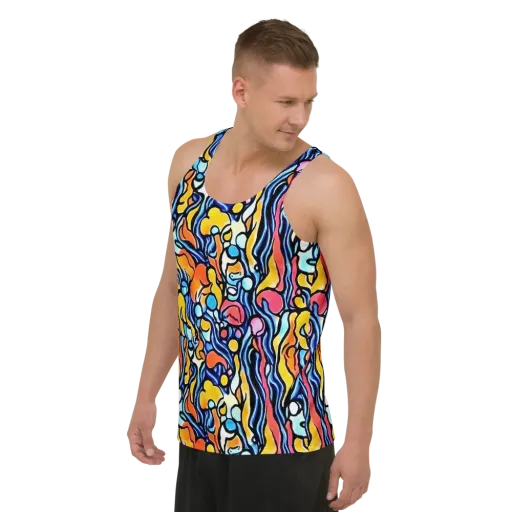 Kinetic Stained Glass on a Men's Tank Top