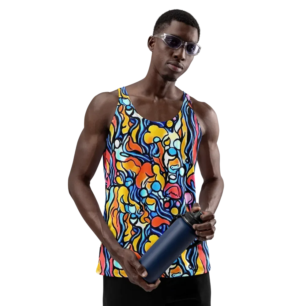 Kinetic Stained Glass on Men's Tank Top — Front