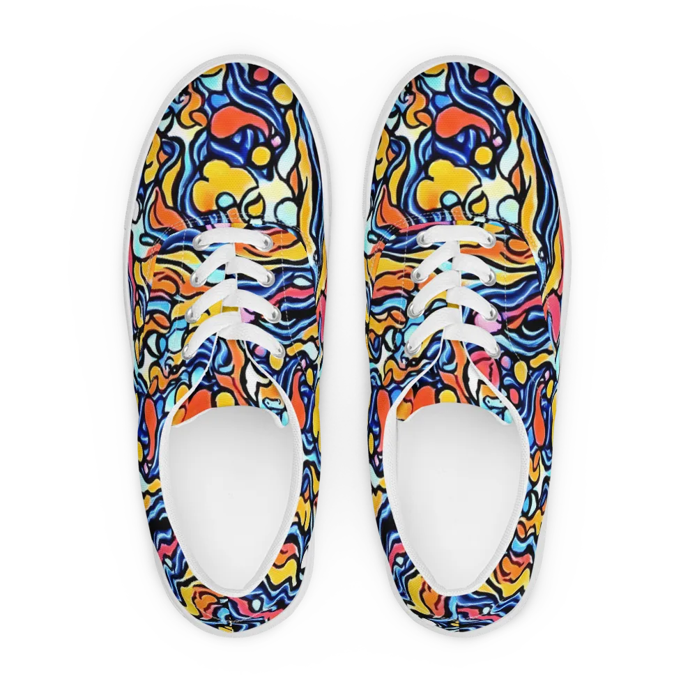 Kinetic Stained Glass on Men's Lace-Up Canvas Shoes — Front