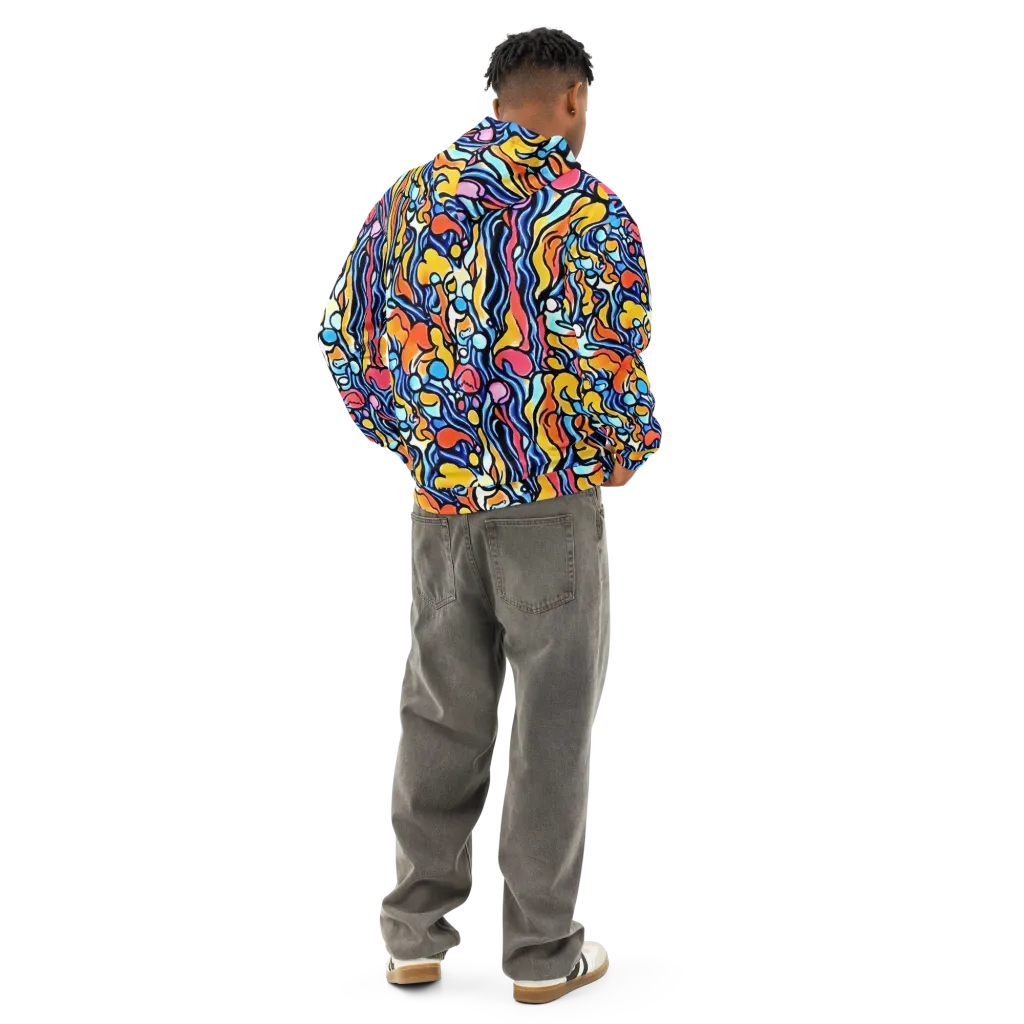 Kinetic Stained Glass on Cotton Hoodie — Back