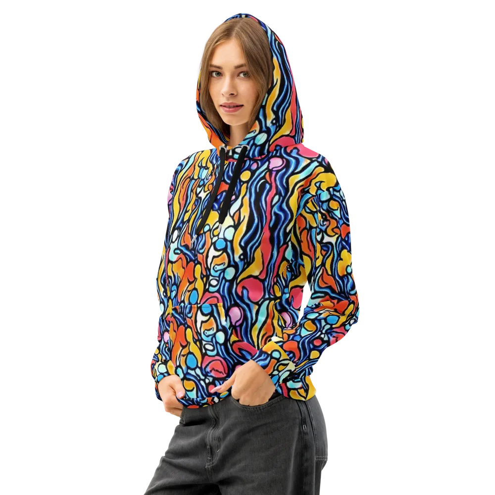 Kinetic Stained Glass on Cotton Hoodie — Left Front