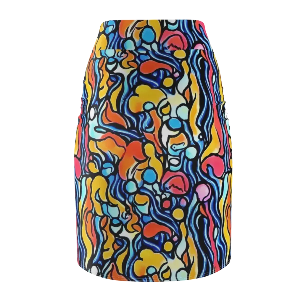 Kinetic Stained Glass on Pencil Skirt — Back