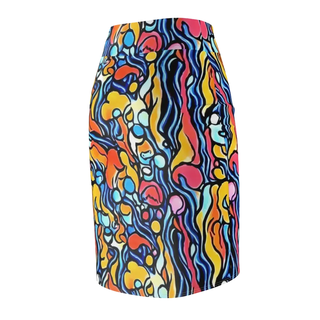 Kinetic Stained Glass on Pencil Skirt — Back Side