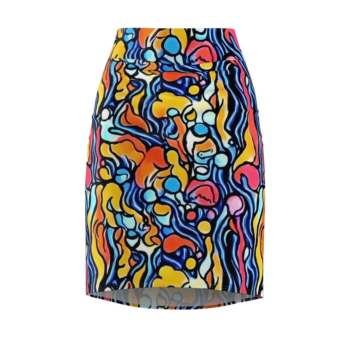 Kinetic Stained Glass on Pencil Skirt — Front