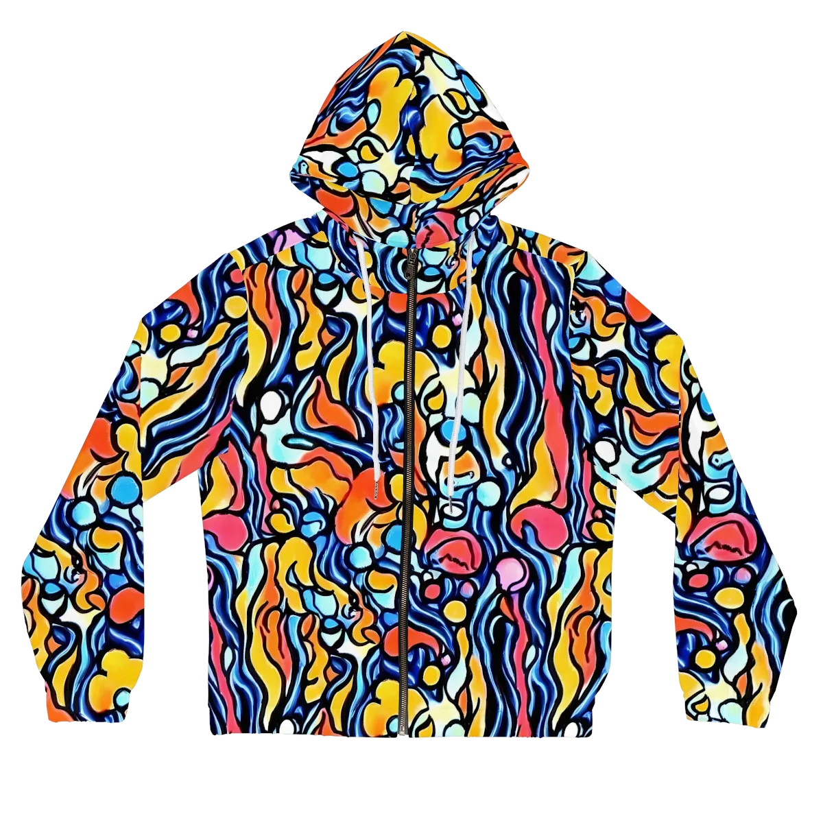 Kinetic Stained Glass on Women's Full-Zip Hoodie — Front