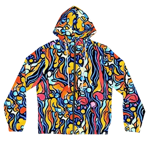 Kinetic Stained Glass on a Women's Full-Zip Hoodie