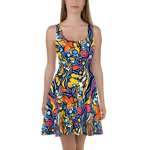 Kinetic Stained Glass on a Skater Dress